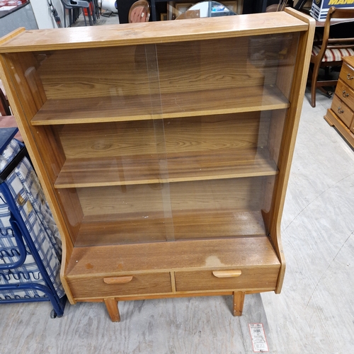 315 - Mid Century Teak BookCase / Display Cabinet - Used/Very Good Condition 