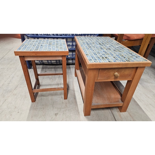 87 - 2 x Mosaic Side Tables, Very Good Condition with no damage. Both Stand at 47cm Tall