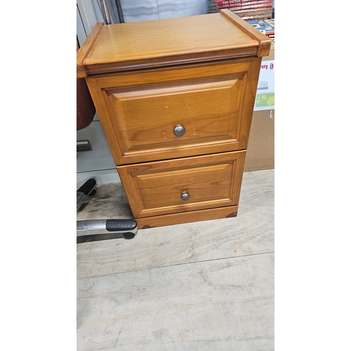 111 - Wooden Filing Cabinet in Good Condition. Stands approximately 70cm in height.