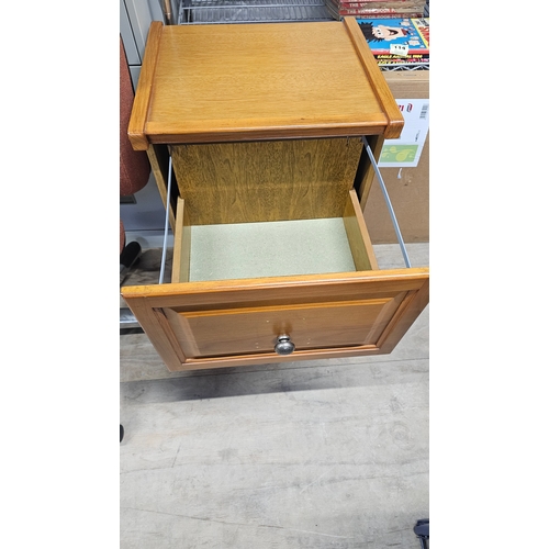 111 - Wooden Filing Cabinet in Good Condition. Stands approximately 70cm in height.