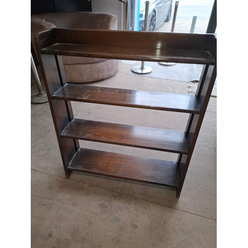 117 - Dark Wood 4 Tier Book Shelf Approx 90cm In Height