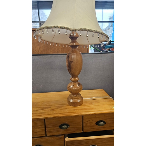 120 - Beautiful looking Wooden Lamp with sit on Lampshade, Excellent Condition, Stands approximately 66cm ... 