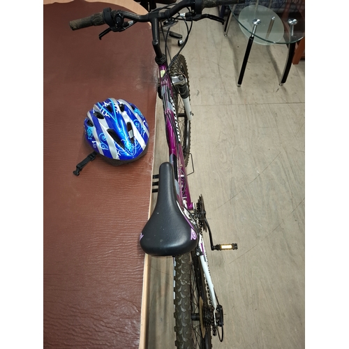 47 - Purple Dunlop Sport Dual Suspension 26.   18 Gears. Very Good Condition, Drinks Bottle Holder, Helme... 