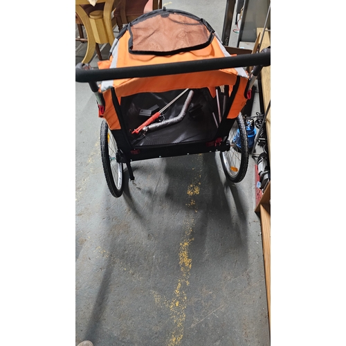 90 - New Pawhut 2in1 Bike Pet Trailer and Stroller, Suitable for medium to large pets, RRP £350