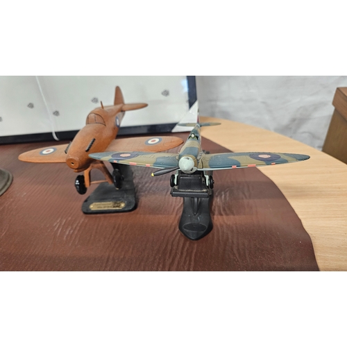 113 - Pair of Vintage Model Aeroplanes, one is wooden, one of them plastic