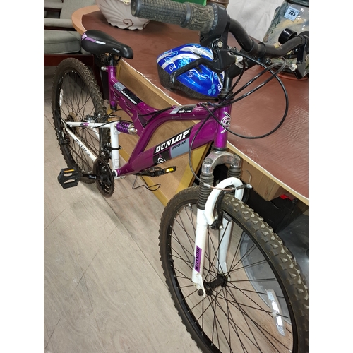 47 - Purple Dunlop Sport Dual Suspension Bike 26. 18 Gears. Very Good Condition, Drinks Bottle Holder, He... 