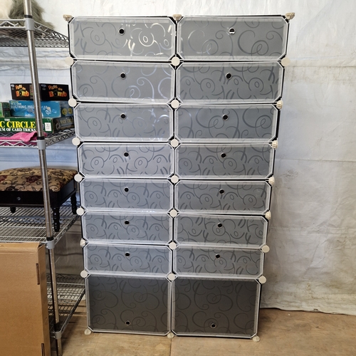 59 - New Portland 8 Tier Large Plastic Shoe Cabinet