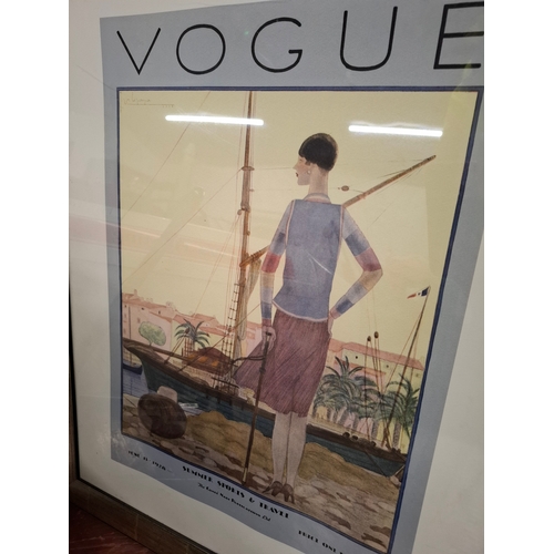 15 - 2 Lovely Artwork Prints, Both of 1928 Vogue Cover Magazine, In Matching Frames, one Titled Summer Sp... 