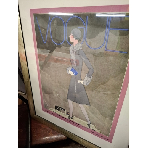 15 - 2 Lovely Artwork Prints, Both of 1928 Vogue Cover Magazine, In Matching Frames, one Titled Summer Sp... 