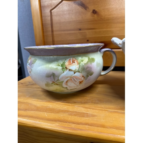 9 - A Vintage Dixonian Rose Chamber Pot. Believed To Be Used In The Victorian Times. Also With Till &... 