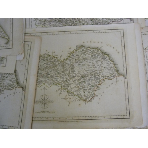 103 - CARY J.  23 loose eng. maps of Yorkshire & its Ridings, mainly hand coloured in outline.... 