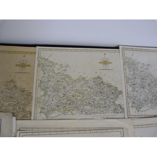 103 - CARY J.  23 loose eng. maps of Yorkshire & its Ridings, mainly hand coloured in outline.... 