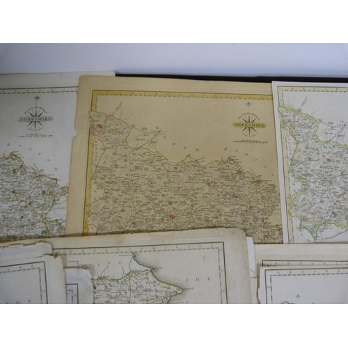 103 - CARY J.  23 loose eng. maps of Yorkshire & its Ridings, mainly hand coloured in outline.... 