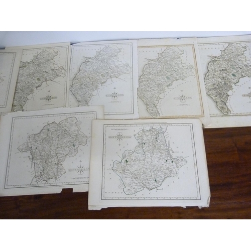 104 - CARY J.  11 loose eng. maps of Cumberland & Westmorland, mainly hand coloured in outline.... 