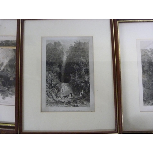 105 - Cumberland & Westmorland - Waterfalls. 12 framed antique engs.