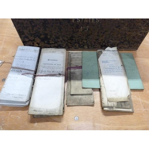 108 - Documents & Ephemera - Cheshire & Macclesfield. Large tin deed box full of documents, letter... 