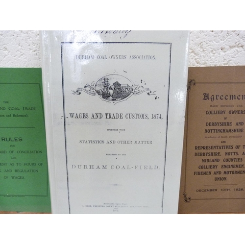 143 - DURHAM COAL OWNERS' ASSOCIATION.  Wages & trade customs, 1874 together with statistics & oth... 