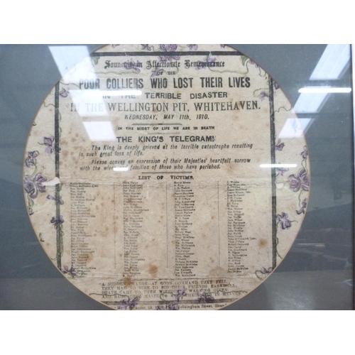 145 - Wellington Pit Disaster.  A paper doily, circular, 