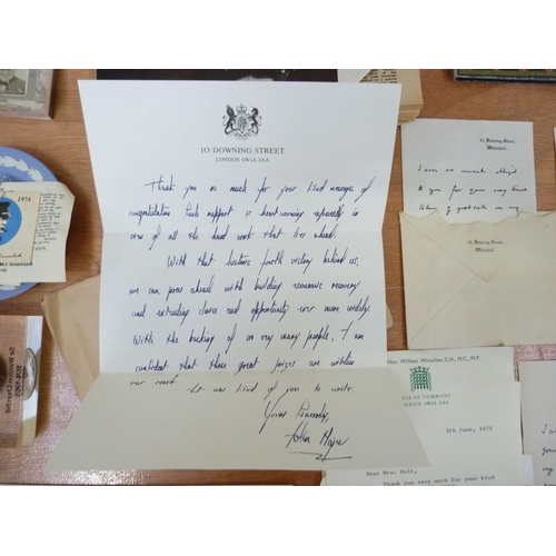 157 - <strong>CHURCHILL W. S.  </strong>A collection of ephemera incl. coins, a Wedgwood pin tray & va...