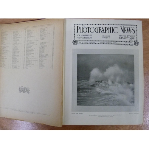 175 - THE PHOTOGRAPHIC NEWS. 3 bound vols. of this periodical, various, c.1906/1908. Each quarto with... 