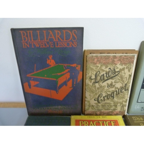 184 - RITCHIE WALLACE.  Billiards in Twelve Lessons. Illus. Orig. pict. cloth. N.d.; also 10 others r... 