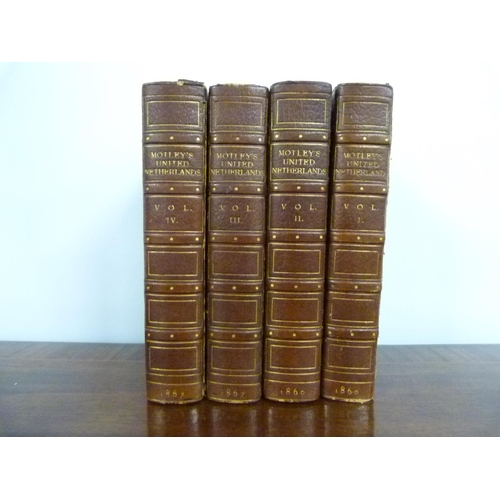 2 - <strong>MOTLEY J. L.</strong> History of the United Netherlands. 4 vols. Brown morocco extra by Hatc...