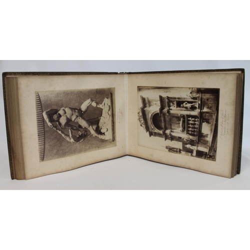 209 - PHOTOGRAPHS. 19th century large folio photograph album in black gilt morocco leather depicting views... 