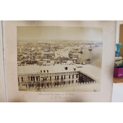 209 - PHOTOGRAPHS. 19th century large folio photograph album in black gilt morocco leather depicting views... 