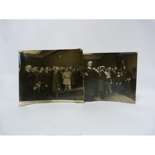 217 - PHOTOGRAPHS. Two early 20th century monochrome photographs of Continental dignitaries & military... 