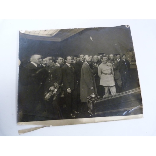 217 - PHOTOGRAPHS. Two early 20th century monochrome photographs of Continental dignitaries & military... 