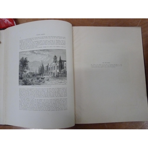 221 - KITTON F. G.  Dickens & His Illustrators. Many plates. Illus. Quarto. Orig. green cloth. 1899; a... 