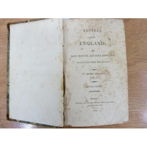 235 - ALVAREZ ESPRIELLA DON MANUEL.  Letters From England., translated from the Spanish (by Sout... 