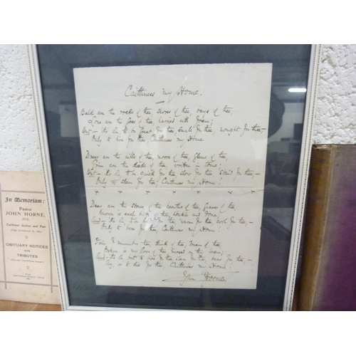 251 - <strong>HORNE JOHN - Caithness & John O Groats.  </strong>Caithness My Home. Signed framed origi...