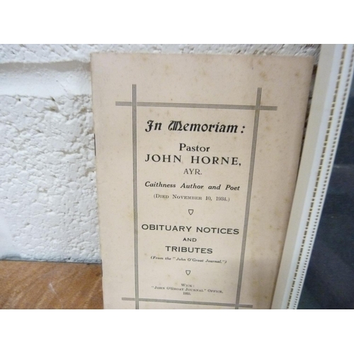 251 - <strong>HORNE JOHN - Caithness & John O Groats.  </strong>Caithness My Home. Signed framed origi...