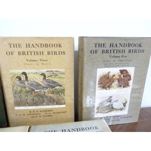 45 - <strong>WITHERBY, JOURDAIN & OTHERS.</strong> The Handbook of British Birds. 5 vols. in orig. bl...