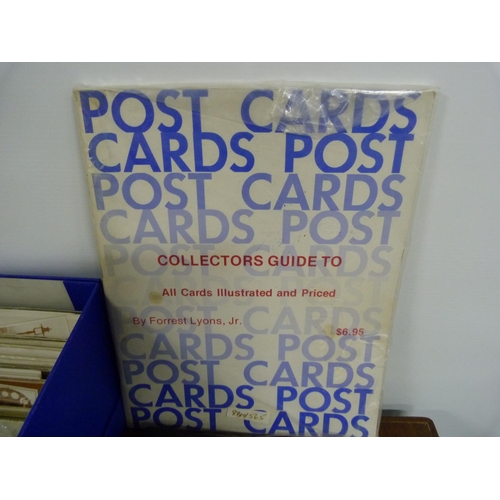 6 - <strong>POSTCARDS.</strong> Carton of postcards, works re. postcard collecting & a few cigarette...