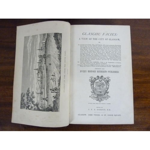 95 - GORDON J. F. S. Glasghu Facies; A View of the City of Glasgow. 2 vols. Illus. Dark half morocco. Gla... 