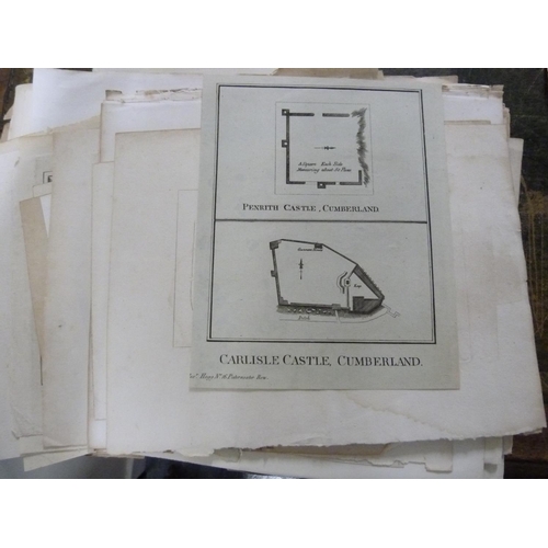 99 - Cumberland & Westmorland - Castles. Over 350 loose eng. & other plates of Cumbrian castles.... 