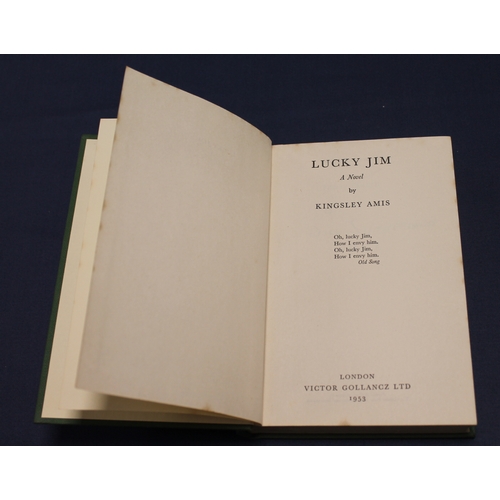 159 - <strong>AMIS KINGSLEY.  </strong>Lucky Jim. Orig. green cloth in d.w., some dust mkg. & chipping...