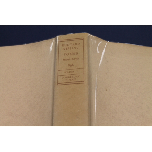 204 - KIPLING RUDYARD.  Poems, 1886-1929. 3 vols. Ltd. ed. 537, this one unnumbered, unsigned & largel... 