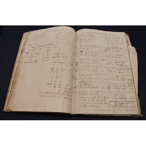 207 - MANUSCRIPT VOLUME - LOCAL & ANGLING INTEREST. A folio account book. Commences with 60 pages of l... 