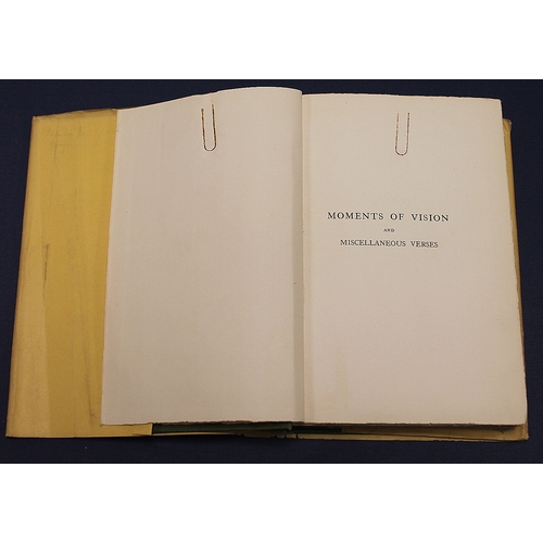 242 - HARDY THOMAS.  Moments of Vision & Miscellaneous Verses. Orig. cloth in chipped d.w. with slight... 