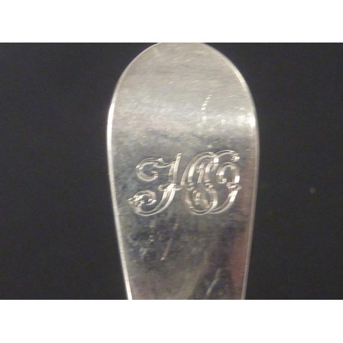 88 - Set of twelve silver desert spoons, initialled by W K P Cunningham Edinburgh 1824.