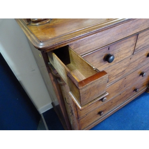 616 - Victorian mahogany bookcase cabinet, the upper section enclosed by glazed doors over four drawers wi... 