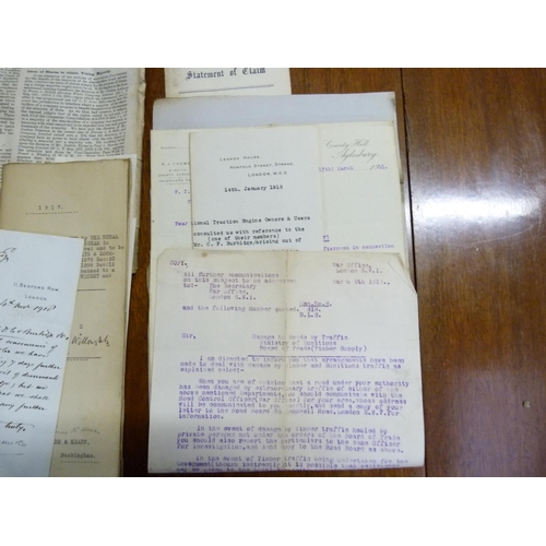 103 - Documents & Ephemera - Buckingham.  1917-1921. Bundles of legal correspondence & documents, ... 