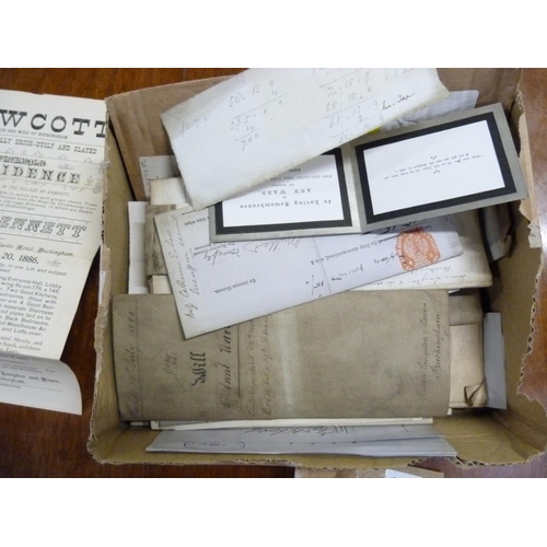 105 - Documents & Ephemera - Buckingham.  1885-86. Original bundle of probate & legal papers, corr... 