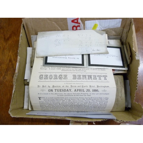 105 - Documents & Ephemera - Buckingham.  1885-86. Original bundle of probate & legal papers, corr... 