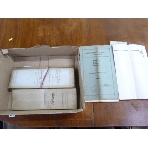 112 - Documents & Ephemera - Buckinghamshire.  1825-1920. Bundle of documents Shuckburgh Risley f... 