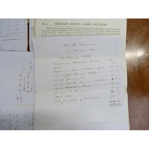 115 - Documents & Ephemera - Buckingham - Capt. John Fellowes.  1849. Probate papers including wi... 