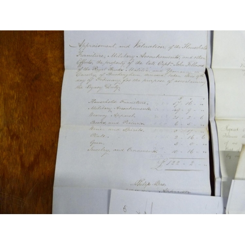 115 - Documents & Ephemera - Buckingham - Capt. John Fellowes.  1849. Probate papers including wi... 